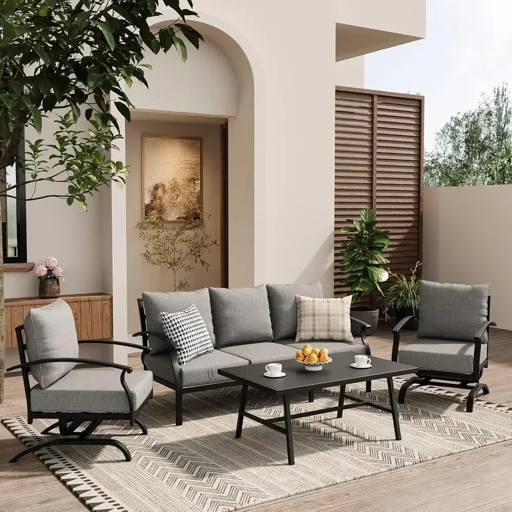 Outdoor Furniture Metal Chairs - Conjunto de muebles de metal para