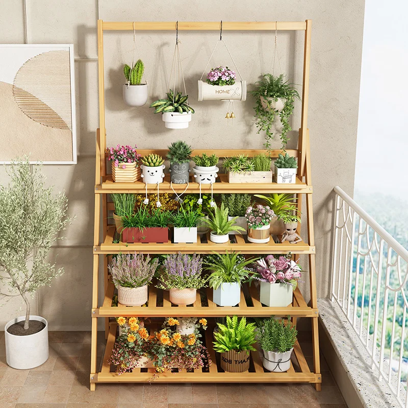 Estante de flores de madera ma - Outdoor Furniture Wood reseña y precio